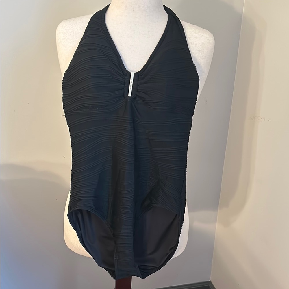 Calvin Klein Black Halter One-Piece Swimsuit